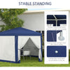 13' x 11' Hexagon Outdoor Party Tent Sun Shelter Canopy with Protective Mesh Screen Walls, Blue