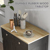 Sideboard Buffet Cabinet Kitchen Cabinet, Coffee Bar Storage with Solid Wood Top, Adjustable Shelf, and 2 Drawers for Living Room, Black