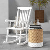 Porch Rocker Chair, 350 lbs. Wooden Outdoor Rocking Chair with High Back for Garden, Patio, Balcony, White