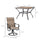 5-Piece Patio Dining Set, 4 Swivel Rocker Chairs and 37" x 37" Dining Table Furniture Set with Umbrella Hole, Brown
