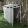 4' x 6' Lean to Garden Storage Shed, Outdoor Storage Shed with Lockable Door Vents for Backyard Patio Lawn, White