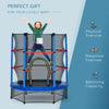 Φ4.5FT Kids Trampoline with Enclosure Net, Springless Design, Safety Pad and Steel Frame, Toddler Round Bouncer for Age 3 to 6 Years, Blue