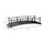 7' Metal Arch Garden Bridge Arc Footbridge with Side Railings Decorative Scrollwork, Black