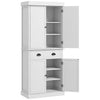 72" Kitchen Cabinet, Pantry Storage Cabinet with Doors and Shelves, Freestanding Food Pantry Cabinet, White