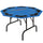 47" Folding Octagon Poker Table Blackjack Poker Game with Cup Holders, Blue