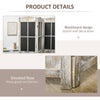 4-Panel Wood Room Divider with Chalkboard Panels, Rustic Folding Privacy Screens Room Divider, Partition Wall dividers for Rooms, Natural