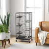 5-Level Small Animal Cage for Rabbit, Pet Mink & Chinchilla w/ Removable Tray, Ramp, Water Bottle & Food Dish, Small Pet Cage for Indoor, Black
