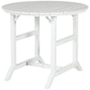 Aluminum Frame Round Patio Table with Umbrella Hole, Outdoor Dining Table for 4 People, White