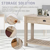 Console Table American Pastoral Desk with Drawer Bottom Shelf Living Room  Entryway  Bedroom White Oak Wood Color