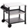 3-Shelf Outdoor Grill Cart Table with Side Handle, Outdoor Prep Table, Stainless Steel Pizza Oven Stand for BBQ on Wheels, Black
