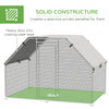 6' Metal Chicken Coop Run with Roof, Walk-In Chicken Coop Fence, Chicken House Chicken Cage Outdoor Chicken Pen Hen House, Silver