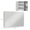 Bathroom Mirror Cabinet with Light, Bathroom Storage Cupboard with USB Charge, Adjustable Shelf, 35.5"W x 25.5"H, White