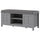 Modern Shoe Storage Bench, Entry Way Bench with Cushion, 2 Sliding Doors, Storage Ottoman Bench, Holds 10 Pairs, Gray