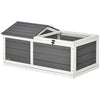 34" Wooden Tortoise with Hide Shelter and Run, Openable Top, Tray, Habitat Tortoise Enclosure Indoor/Outdoor Use, Gray