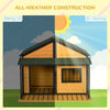 Outdoor Cabin Style Dog House with Asphalt Roof, Front Door, Side Window, Porch for Medium/Large Dogs,Natural