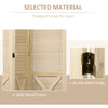 4 Panel Pegboard Display Room Divider, 4.7' Tall Wood Indoor Portable Folding Privacy Screen, Partition Wall Divider for Home Office, Natural