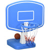 Pool Basketball Hoop Poolside with Ball, Pump for Inground Pools, Swimming Pool Games, Blue