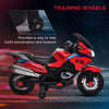 Kids Motorcycle with Training Wheels, Roaring Engine Design Ride-on Toy for 3-8 Years, High-Traction Mini Motorbike for Kids, 3.7 Mph Speed, Red