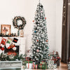 7.5ft Pre-Lit Snow-Flocked Slim Douglas Fir Artificial Christmas Tree with Realistic Branches, 350 LED Lights and 641 Tips