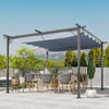 11.5' x 11.5' Retractable Patio Gazebo Pergola with UV Resistant Outdoor Canopy & Strong Steel Frame, Gray