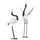 Set of 2 Garden Sculptures, Heron Garden Statues for Lawn, Patio, Backyard Decoration, 35.5" & 40.5", White & Black