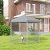 9.2' x 8' x 7.7' Dog Kennel Outdoor for Medium and Large-Sized Dogs with Waterproof UV Resistant Roof, Silver