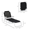 Folding Chaise Lounge, 4-Position Adjustable Lounge Chair with Armrests for Lawn, Patio, Beach, Deck, Black
