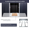 11' x 9' Metal Storage Shed Garden Tool House with Double Sliding Doors, 4 Air Vents for Backyard, Patio, Lawn Dark Grey