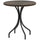 26" Round Patio Table, Outdoor Side Table with Steel Frame and Slat Tabletop for Garden, Backyard, Distressed Brown