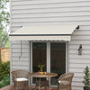 8' x 6.5' Retractable Awning, 280gsm UV Resistant Sunshade Shelter for Deck, Balcony, Yard, Beige and White