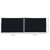 Patio Retractable Double Side Awning, Folding Privacy Screen Fence, Garden Outdoor Sun Shade Wind Screen, Indoor Room Divider, Black
