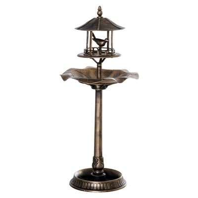 3-in-1 Garden Bird Bath Bowl Pedastal with Bird Feeder, Large Water Basin, & Underneath Flower Planter