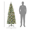 6ft Pre-Lit Snow-Dipped Artificial Christmas Tree with Realistic Branches, 300 LED Lights, Pine Cones, Red Berries and 618 Tips