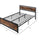 Full Bed Frame with Headboard & Footboard, Strong Slat Support Twin Size Metal Bed w/ Underbed Storage Space