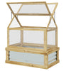 Raised Garden Flower Bed Kit with Greenhouse, Wooden Cold Frame Planter, 35.5" x 22.5" x 38.25", Natural