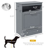 Pet Feeder Station Storage Cabinet, Dog Food Storage Container with Dog Raised Bowls and Hanger for Feeding & Watering Supplies, White