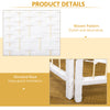 4 Panel Room Divider, Folding Privacy Screen, Wave Fiber Freestanding Partition Wall Divider for Rooms, Home, Office, White