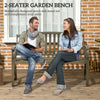 46" Outdoor Garden Bench, Metal Bench, Steel Slatted Frame Furniture for Patio, Park, Porch, Lawn, Yard, Deck, Black