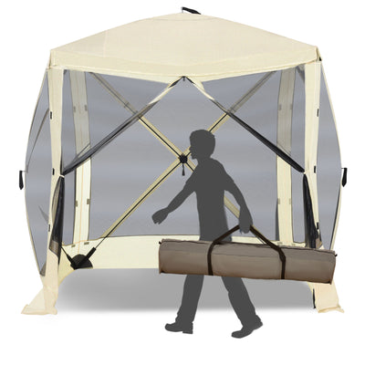 Pop Up Camping Canopy Gazebo,Screen Shelter Party  Tent with 1-Person Easy Set-Up, Ventilating Mesh, Portable Carry Bag