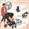 Lightweight Baby Stroller, Toddler Travel Stroller with One Hand Fold, Compact Stroller with Storage Basket, All Wheel Suspension, Black