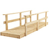 7' Garden Bridge Wooden Footbridge for Backyard Ponds, Creeks, Streams, Natural