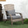 Patio Wicker Adirondack Chair, Outdoor All-Weather Rattan Fire Pit Chair, Cushions, Tall Curved Backrest and Comfortable Armrests