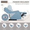 Electric Power Recliner, Wall Hugger Recliner Chair Armchair Sofa with Linen Upholstered Seat & Retractable Footrest, Blue