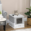 Fully Enclosed Cat Litter Box with Scoop, Hooded Cat Litter House, Gray