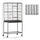32"L Large Rolling Metal Bird Cage Bird House with Detachable Rolling Stand  Storage Shelf  Wood Perch  Food Container