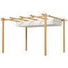 10' x 12' Retractable Pergola Canopy, Aluminum Pergola Sun Shade Shelter for Garden, Patio, Backyard & Deck, Cream White