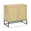 Sideboard Cabinet with Rattan Doors, Adjustable Shelf, Metal Base, Storage Cabinet for Living Room, Bedroom, Kitchen,