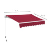 8' x 7' Patio Manual Retractable Awning Outdoor Patio Sun Shade w/ Crank Handle Deck Window Cover  Wine Red