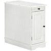 Flip Top End Side Table with Storage Drawer and Cabinet, 11.5" x 24" x 24.25", White
