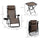 Zero Gravity Lounger Chair Set of 3, Folding Reclining Patio Chair with Side Table, Cup Holder and Headrest for Poolside, Camping, Brown